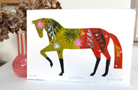 Image 2 of Constantine , a green and red mono printed horse