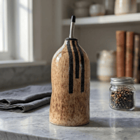 Tan Speck Green Stripe Oil Bottle