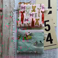 Image 1 of "Sleigh Bells Ring” Or “Bows" Mini Quilted Zipper Bag