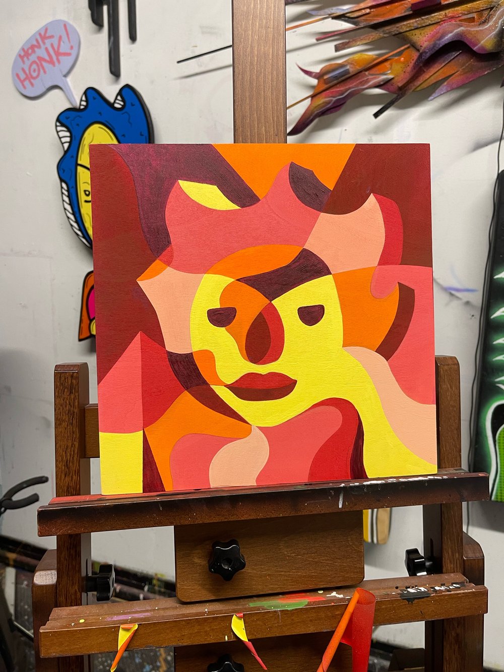 Nosey color block. Warm tones 