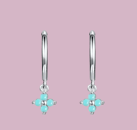 Fleur Turquoise Silver Dangle