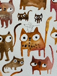 Image 1 of Original Artwork  Cats and Mice 9” x12” 