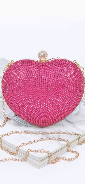 Image of Rhinestone Puff Heart Convertible Bo