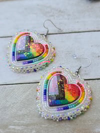 Image 2 of White Pride Flag earrings 