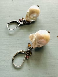 Image 10 of luxe baroque pearl earrings with tourmaline fringe