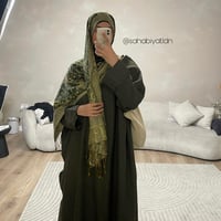 Image 4 of Khaki Green Saudah Abaya 