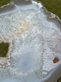 Image 12 of Large Agate Slice With Druzy Crystal Pockets #2249