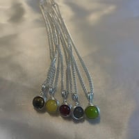 Image 1 of Silver Plated Gemstone Necklace 
