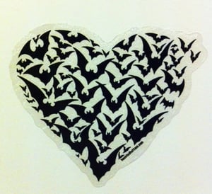 Image of Haunted 'bat-heart' sticker