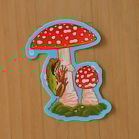 Image 2 of Fly Agaric & Pacific Tree Frog Sticker