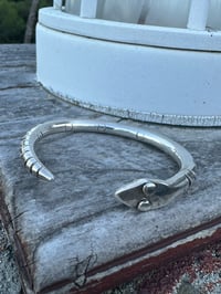Image 4 of Ride the Sky Sterling Silver 2ga Plain Head Snake Cuff 6.5”-7”