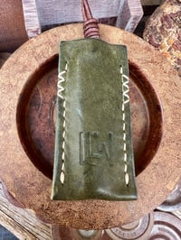Image 1 of Small leather knife slip (olive)