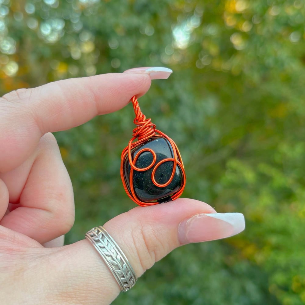 Image of green goldstone pendant