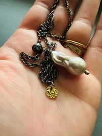 Image 8 of baroque pearl and 22k gold charm necklace by peaces of indigo