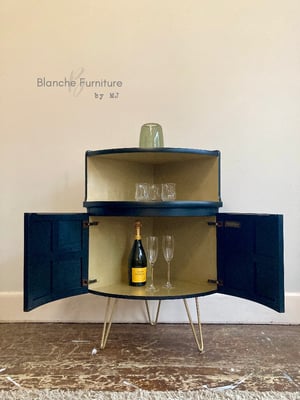 Image of Nathan Corner Drinks Cabinet in Black and Gold