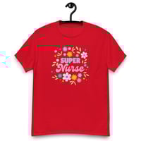Image 4 of Unisex classic tee, Super Nurse Flower Power Tee