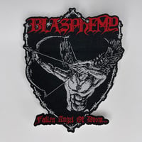 Image 1 of Blasphemy - Fallen Angel Of Doom... *SHIELD SHAPED* Small Woven Patch