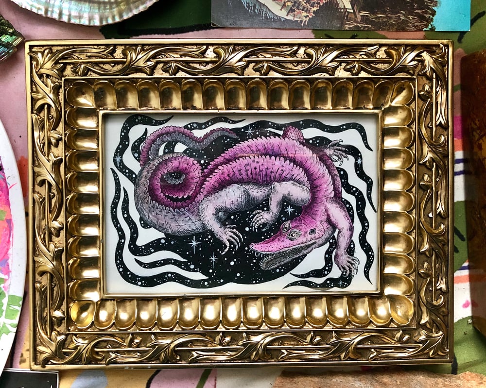 Image of Space Gator Painting