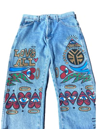 Image 4 of “Love All Fear None” Denim Jeans 