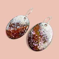 Image 2 of Sterling Silver, Orange Snow Landscape Earrings
