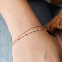 Image 1 of Lisa Angel Rainbow Enamel Layered Bracelet