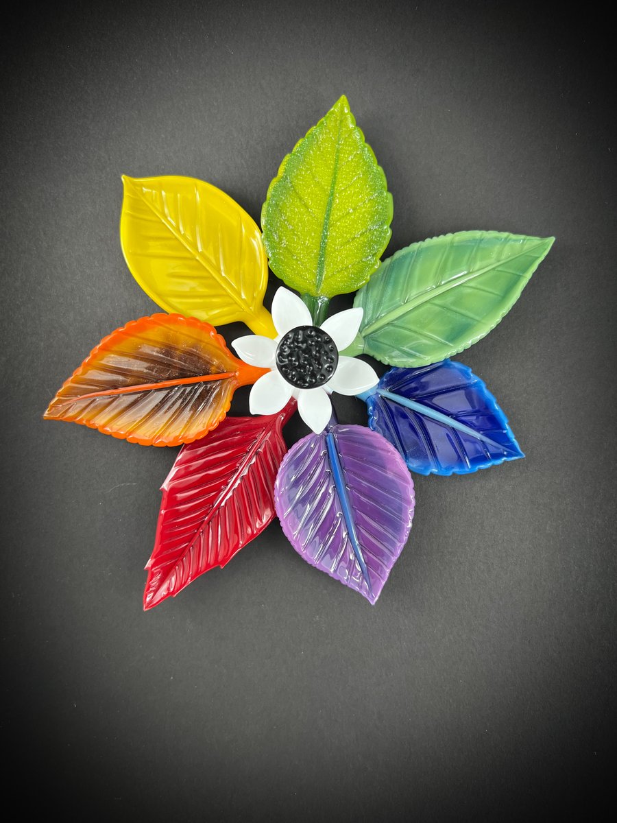 Image of Rainbow leaf wall sculpture