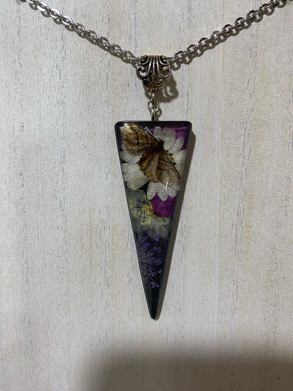 Moth Floral Pendant