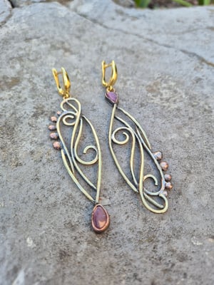 Tourmaline and brass earrings  copy