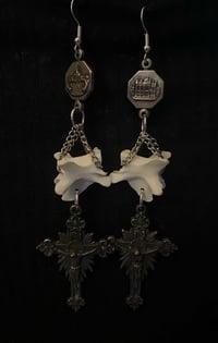 Vertebrae Earrings w/ Cathedral Pendants