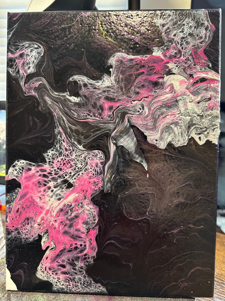 Image of 8x10 Pink and Black rings Canvas