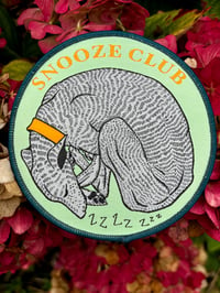 Image 1 of Snooze club fabric patch in lichen and marigold 