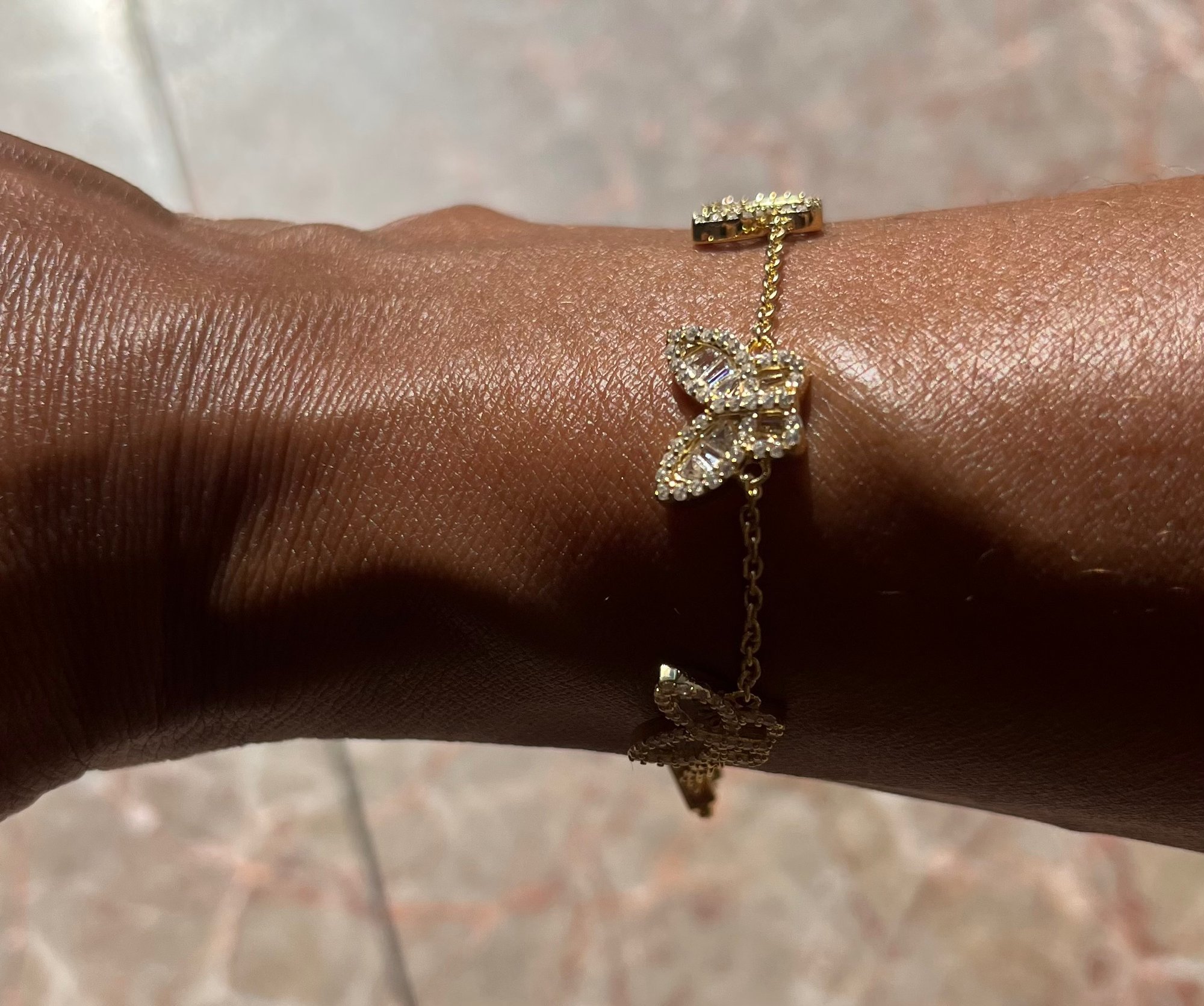 Pavé Triple Butterfly Bracelet