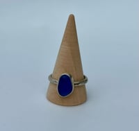 Image 2 of Cobalt Blue Sea Glass Ring - size W