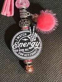 Image 2 of Chic rose gold color bag clip Keychain with Pink and Black Accents