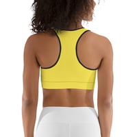 Image 4 of BOSSFITTED Solid Yellow and Black Sports Bra