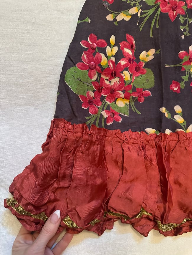 1930s taffeta FLAMENCO gown