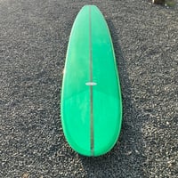 Image 2 of 9'6"  Waltz Classic Longboard Green Resin Tint Shaped by Bill Attlee