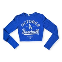 October Baseball Crop Baby Tee Long Sleeve 