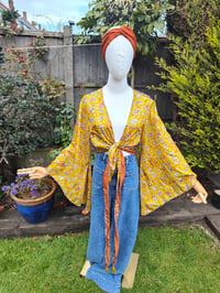 Image 1 of Stevie sari top-upto size 8-14 mustard