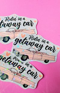 Image 2 of Getaway Car Glitter Sticker