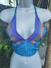 Image 1 of Reversible Top blue/multi colours