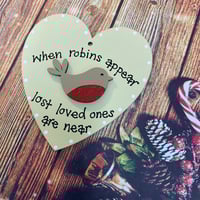 Image 2 of Robin Heart Decoration