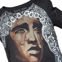Image 3 of “BLEACH MARY” Custom Bleach Painted Longsleeve Baby Tee