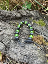 Image 5 of Uranium Glass and Bog oak beads