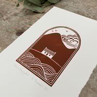 Image 3 of 'Môr a Mynydd' Linoprint