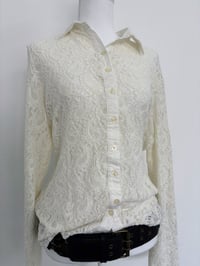 Image 2 of 00s Lace white shirt // L