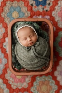 Image 1 of Verde Airy Bonnet With Lace Brim 