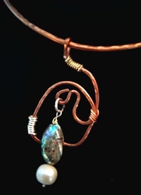 Image 1 of Copper choker with abilene and freshwater pearl