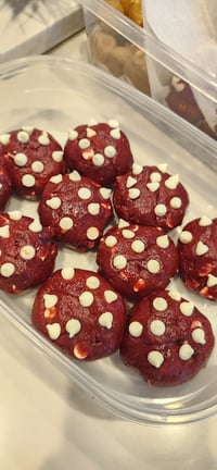 Image 2 of Red Velvet White Chip Cheesecake Stuffed Cookies