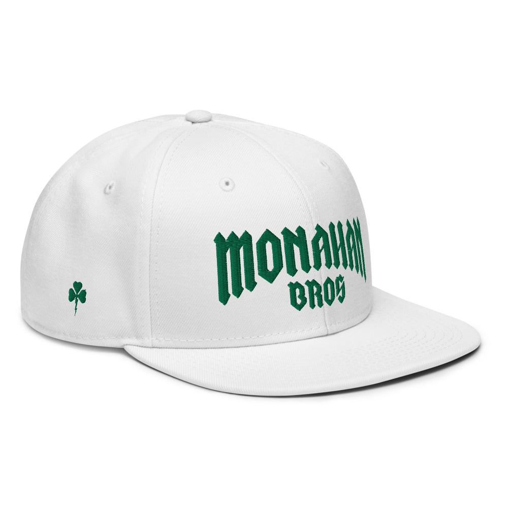 Image of MB Stacked Logo Brothers White Snapback Hat